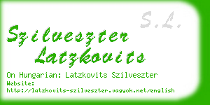 szilveszter latzkovits business card